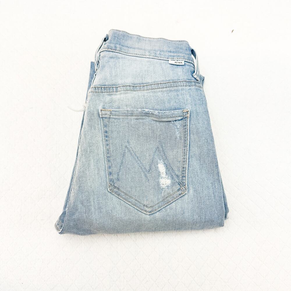 Mother High Waisted Rider Ankle Fray Island Afterhours Denim Jeans Size 25